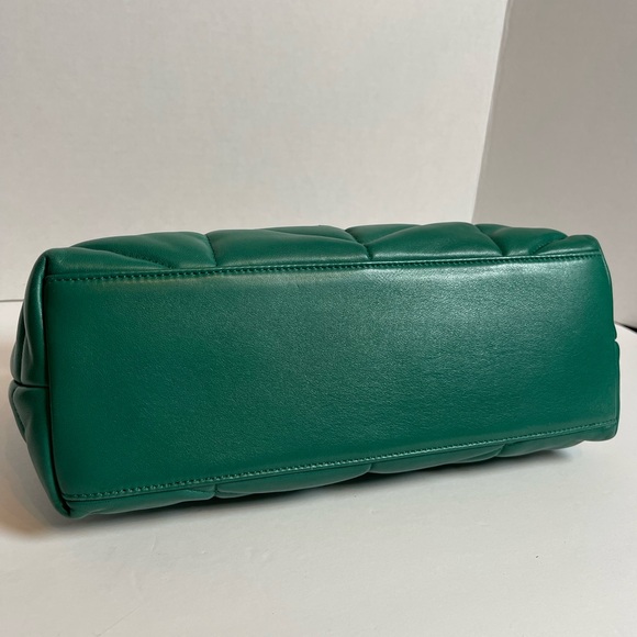 Saint Laurent Lambskin Quilted Small Loulou Puffer Chain Satchel Green Field - Picture 5 of 16